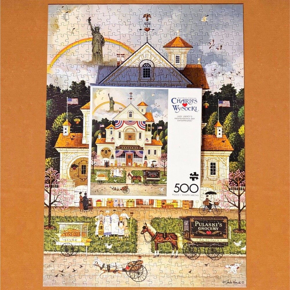 Charles Wysocki Lady Liberty's Independence Day Enterprising 500 Piece Puzzle